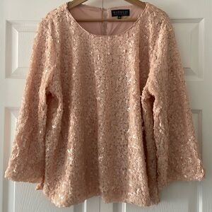 Eloquii light pink sequin blouse